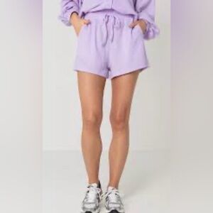 VICTORIA’S SECRET Waffle Knit Elastic Drawstring Shorts in “Hushed Lilac” - XS